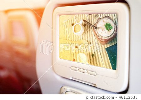 Aircraft In flight seat-back TV screen Aircraft In flight seat-back TV screen 46112533
