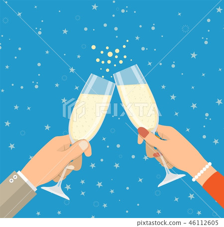 People holding champagne glasses People holding champagne glasses 46112605