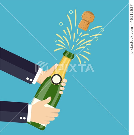 hand open champagne, Champagne splash 46112637