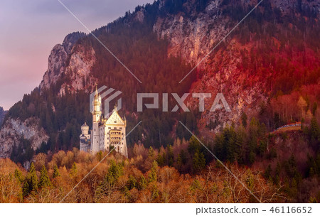Neuschwanstein Castle sunset view, Germany 46116652