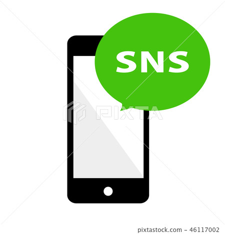 SNS app and smartphone - Stock Illustration [46117002] - PIXTA