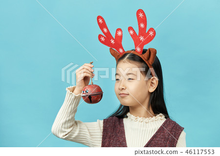 聖誕節，孩子，女孩，鈴鐺 46117553