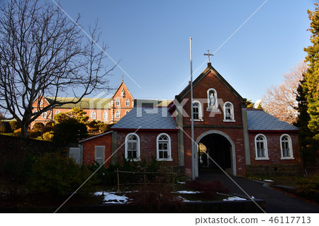拍攝北海道北斗市神棲地區特拉普派男孩修道院的景觀 46117713