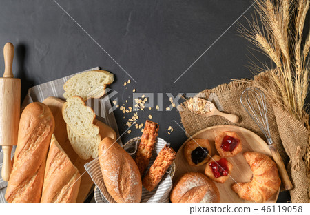 Homemade breads or bun, croissant and bakery 46119058