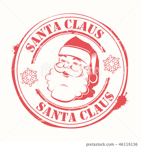 Christmas print with Santa Claus look with text and snowflakes. 46119136
