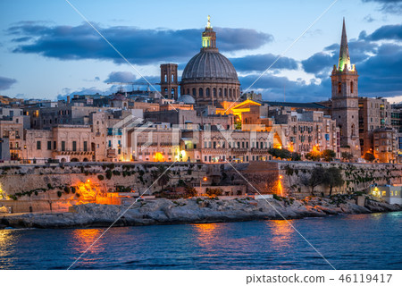 evening scene of Basilica Our Lady Mount Carmel 46119417