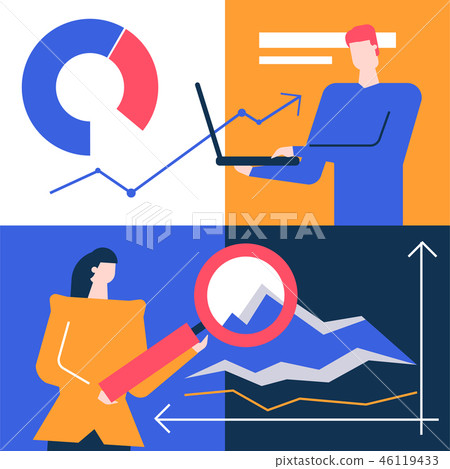 Data analysis - flat design style colorful illustration 46119433