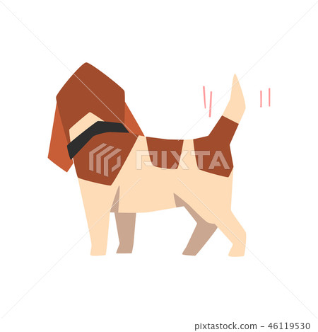 Beagle dog wagging tail, funny animal cartoon... - Stock Illustration  [46119530] - PIXTA