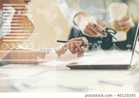 businessman analyzing company financial businessman analyzing company financial 46120293