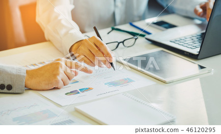 businessman analyzing company financial businessman analyzing company financial 46120295