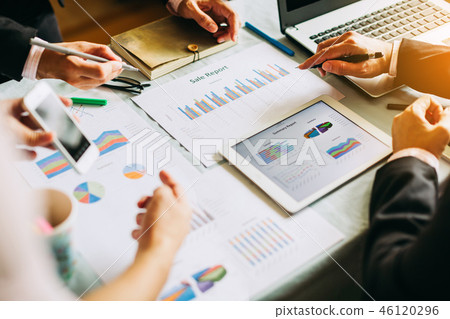 businessman analyzing company financial businessman analyzing company financial 46120296