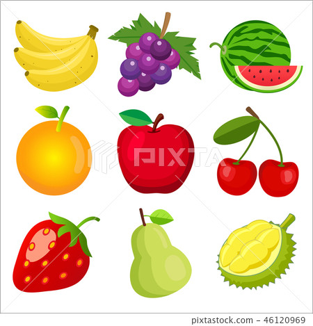 Set of fruits for children learning the English 46120969