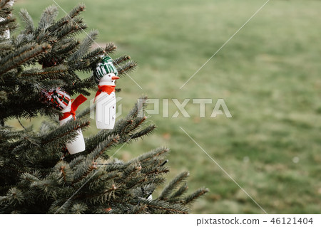 DIY handmade decoration on a Christmas tree 46121404