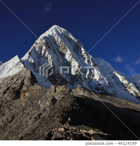 Kala Patthar and Mount Pumori. Kala Patthar and Mount Pumori. 46124199