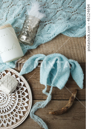 set of handmade knitted hat and blanket set of handmade knitted hat and blanket 46124694