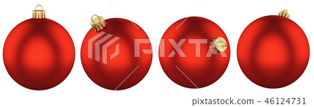 Christmas Ball Set Isolated on White Background Christmas Ball Set Isolated on White Background 46124731