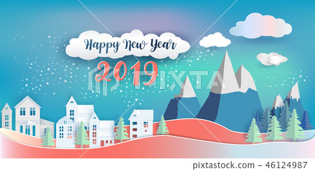 Happy new year 2019 and merry christmas. Happy new year 2019 and merry christmas. 46124987