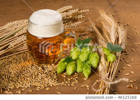 Beer glass and raw material for beer production 46125168