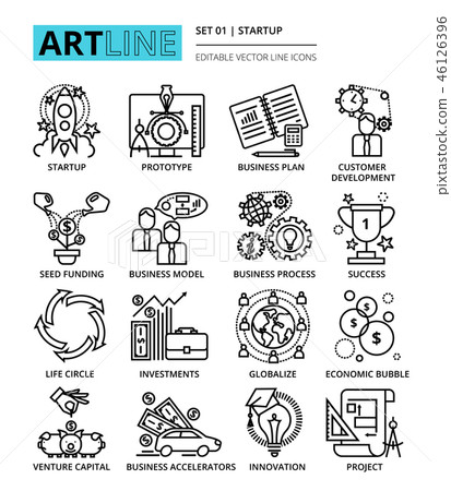 line icons set of startup project line icons set of startup project 46126396
