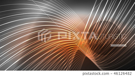 Digital technology abstract background - neon geometric design. Abstract glowing lines. Colorful Digital technology abstract background - neon geometric design. Abstract glowing lines. Colorful 46126482