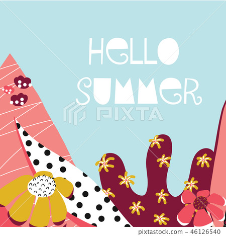 Hello Summer collage feminine vector banner Hello Summer collage feminine vector banner 46126540