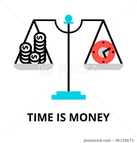 Time is money icon, for graphic and web design 46126673