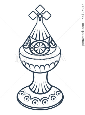Old black censer hung  icon 46126952