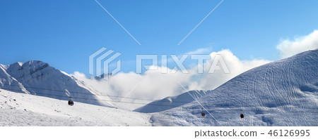 Panoramic view on gondola lift and off-piste 46126995