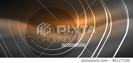 Black and glowing color lines neon design, magin techno template background 46127100