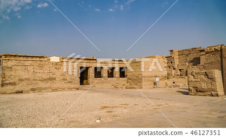 Temple of Medinet Habu. Egypt, Luxor. The Mortuary Temple of Ramesses III at Medinet Habu is an 46127351