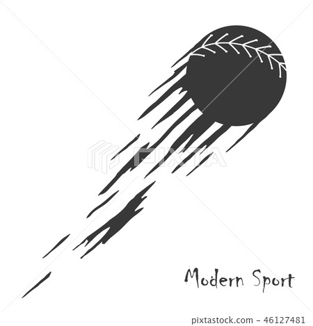Modern style baseball vector sign with softball in motion. Modern style baseball vector sign with softball in motion. 46127481