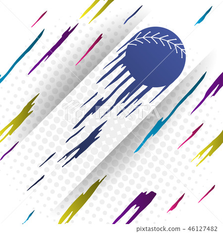 Modern style baseball vector background with blue silhouette of baseball ball. Modern style baseball vector background with blue silhouette of baseball ball. 46127482