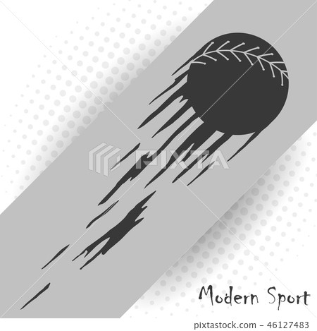 Modern style baseball vector background with a silhouette of baseball ball. 46127483