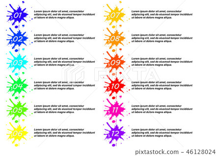 Number Bullet Point Colorful 3d Markers. 46128024