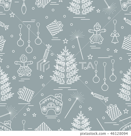 Winter seamless pattern with variety Christmas Winter seamless pattern with variety Christmas 46128094