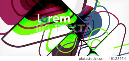 Colorful trendy geometric shapes background 46128354