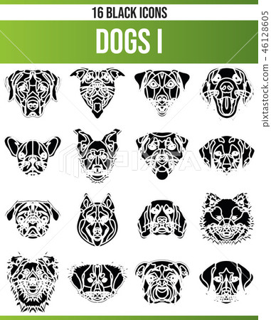 Black Icon Set Dogs I 46128605