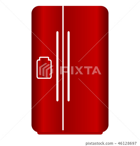 Refrigerator icon on white. Refrigerator icon on white. 46128697