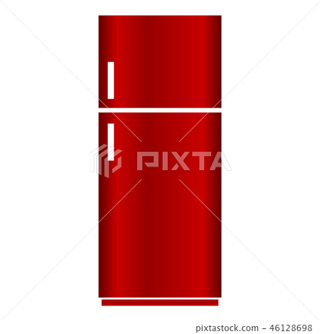 Refrigerator icon on white. Refrigerator icon on white. 46128698