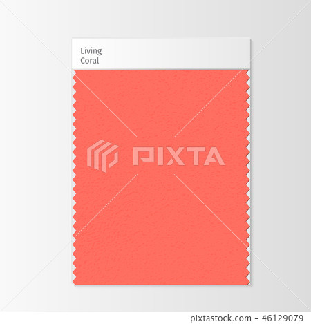 Fabric sample, textile swatch template for interior design mood board with Living Coral 2019 Color Fabric sample, textile swatch template for interior design mood board with Living Coral 2019 Color 46129079