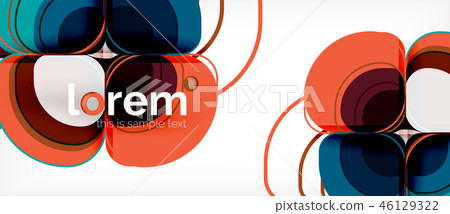 Round triangles geometric shapes composition 46129322