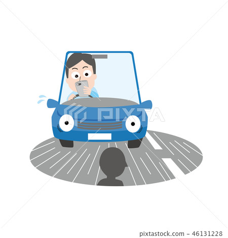 看遠處駕駛智能手機危險駕駛交通事故 看遠處駕駛智能手機危險駕駛交通事故 46131228