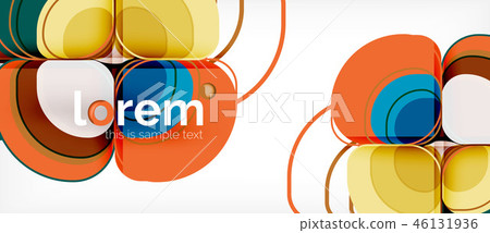 Round triangles geometric shapes composition 46131936