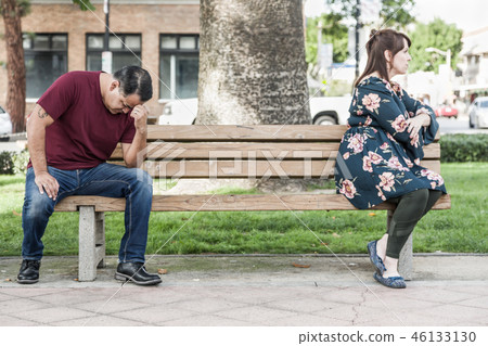 Arguing Couple Sitting Face Away From Each Other 46133130