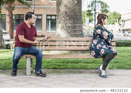 Arguing Couple Sitting Face Away From Each Other 46133132
