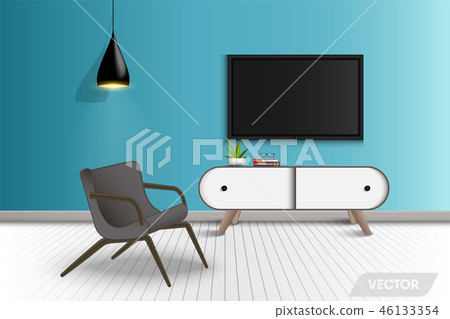 Living room interior design and decorative, Vector 46133354