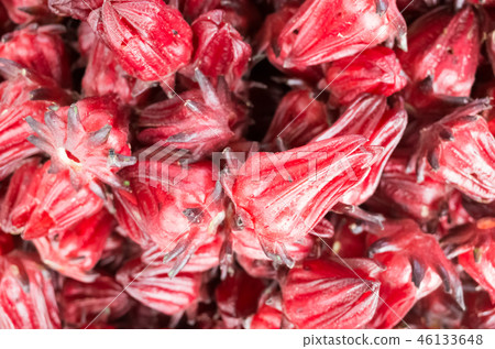 stacks of red roselle flowers stacks of red roselle flowers 46133648