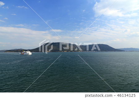 Yajima和從渡輪看到的國際渡輪 46134125