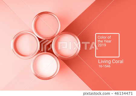 Banner with color of the year 2019 - Living Coral. Banner with color of the year 2019 - Living Coral. 46134471