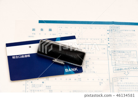 Lifestyle image Birth certificate and passbook 46134581